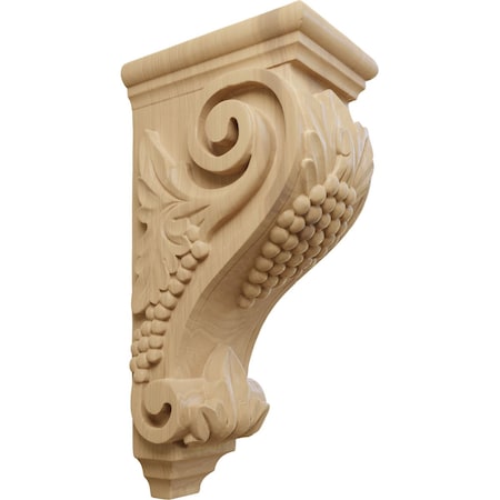 Ekena Millwork 5"W x 7"D x 14"H Large Grape Corbel, Cherry CORW05X07X14GRCH